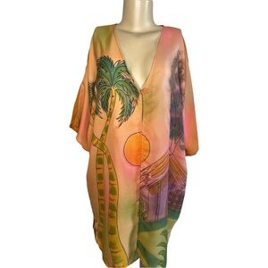 Vintage 90s Kaktus Watercolor Duster